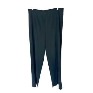 Ming Wang Pants Black Knit Basic Pull On Stretch Straight Leg Classic Large